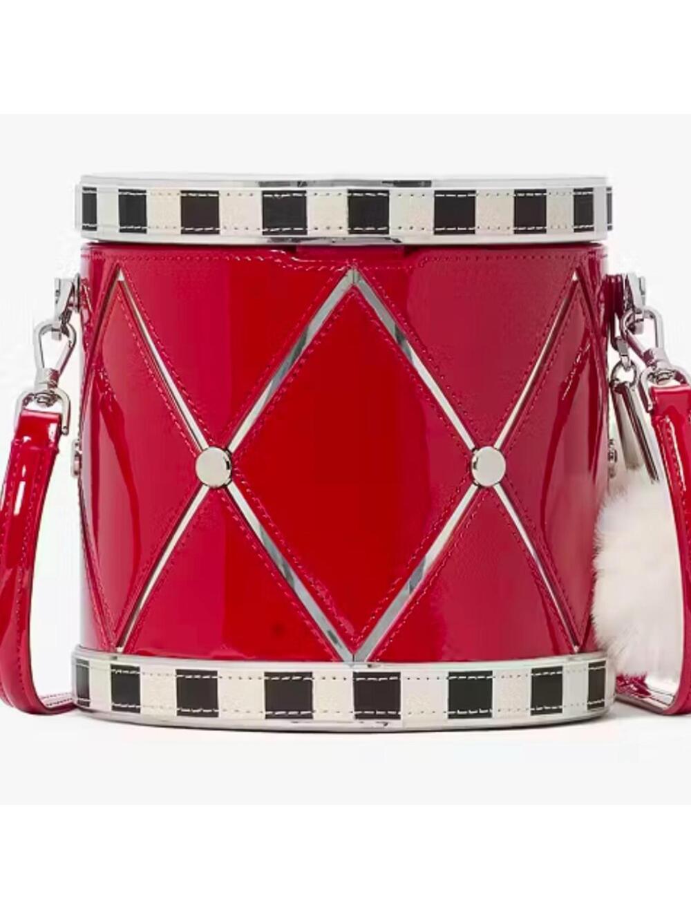 Kate Spade NWT Crossbody Red and Black 3D Drum Crossbody Bag - Picture 5 of 9